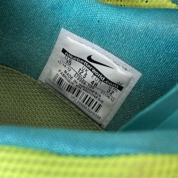 Men's Nike Free Tri Fit 3 Breathe Running Shoes, Volt/Blue size 13 #579968-700 - Picture 9 of 9